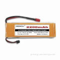 Lithium Polymer battery with 45C Burst Discharge Current, 2,200mAh Capacity, 11.1V Voltage